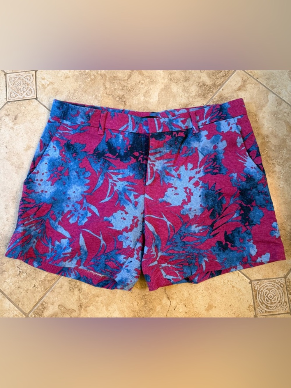 Banana Republic Floral Shorts in Magenta and Blue
